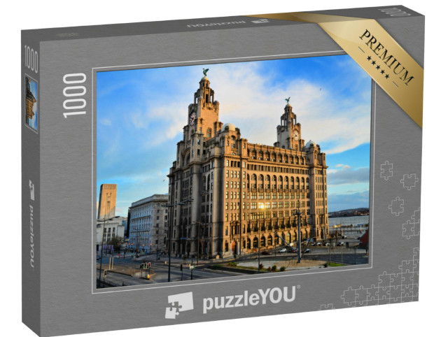 Puzzle 1000 pezzi „Il Royal Liver Building presso il Pierhead di Liverpool“