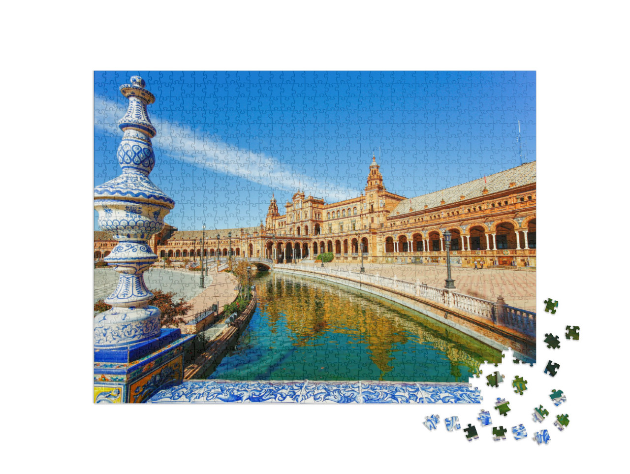 Puzzle 1000 pezzi „Piazza di Spagna, Plaza de Espana, Siviglia, Spagna“