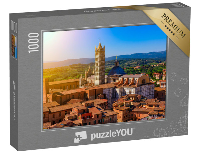 Puzzle 1000 pezzi „Veduta aerea di Siena e del Duomo di Siena a Siena, Toscana, Italia“