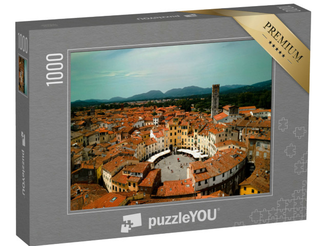 Puzzle 1000 pezzi „Veduta aerea della piazza principale dell'Anfiteatro a Lucca, Toscana, Italia“