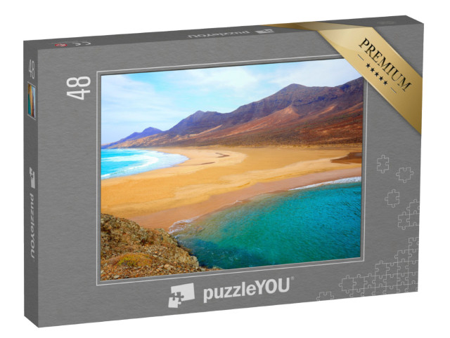 Puzzle 48 pezzi „Spiaggia di Barlovento, Fuerteventura, Isole Canarie, Spagna“