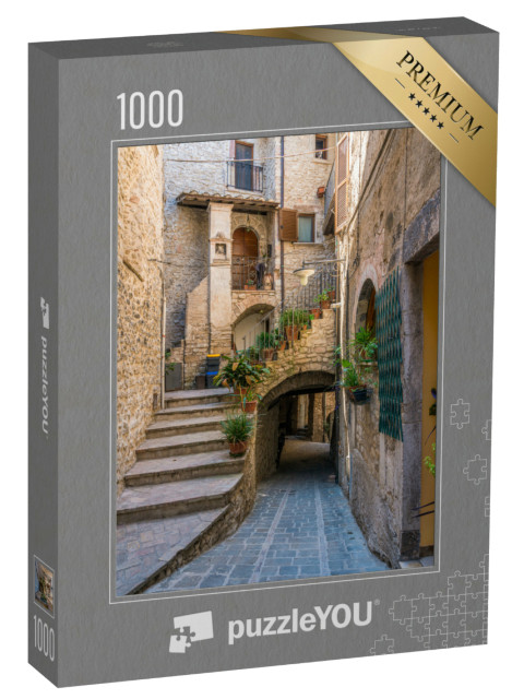Puzzle 1000 pezzi „Il piccolo e bellissimo borgo di Casteldilago, vicino ad Arrone. In provincia di Terni, Umbria, Italia.“