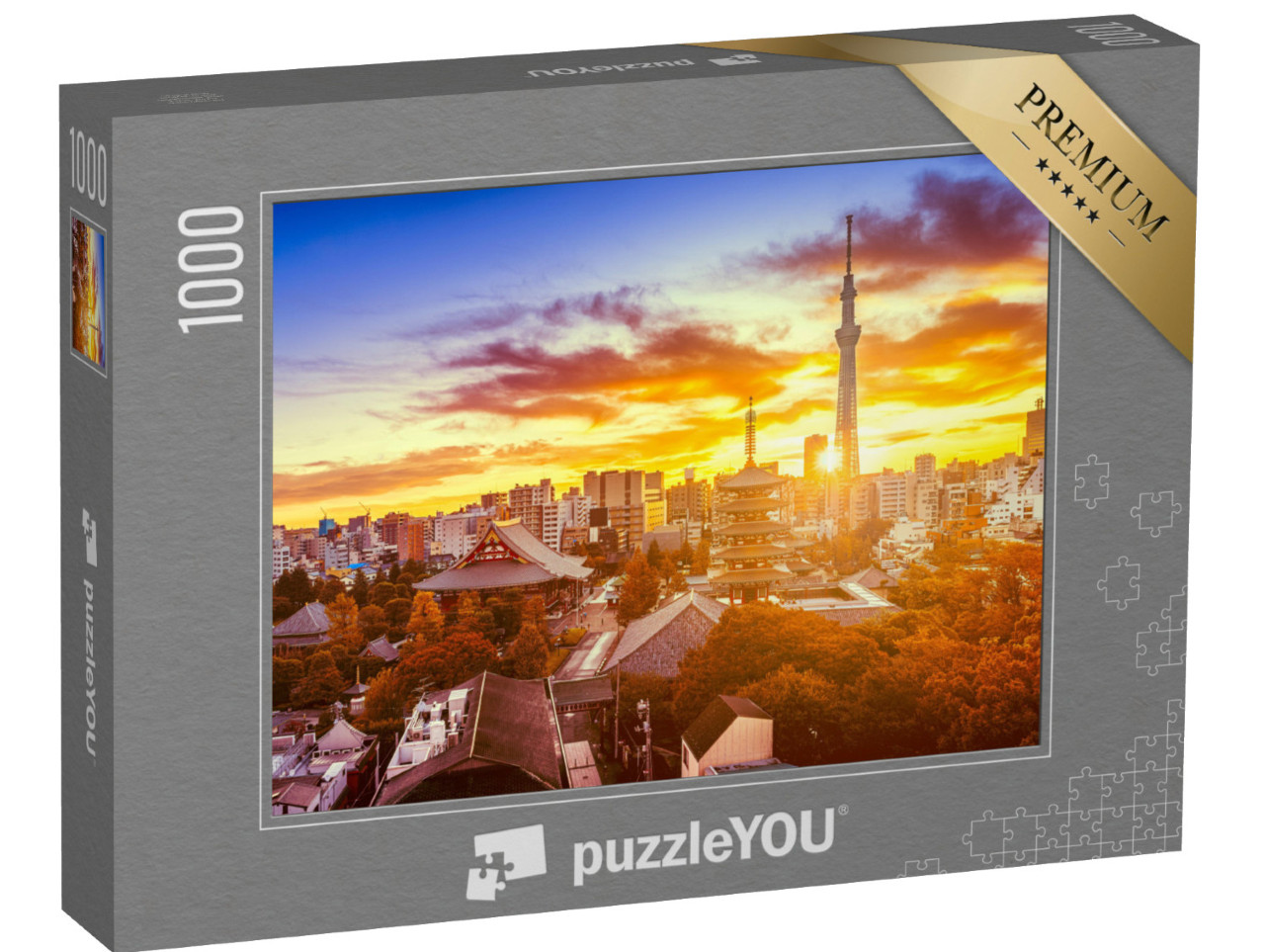 Puzzle 1000 pezzi „Tokyo, Giappone, il tempio Senso-ji e lo Skytree“