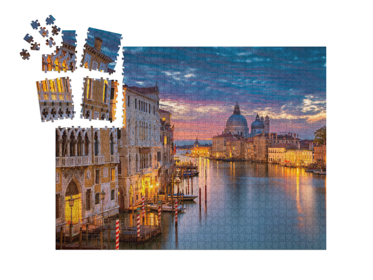 SMART SORTED® | Puzzle 1000 pezzi „Calma serale sul Canal Grande, Venezia, Italia“