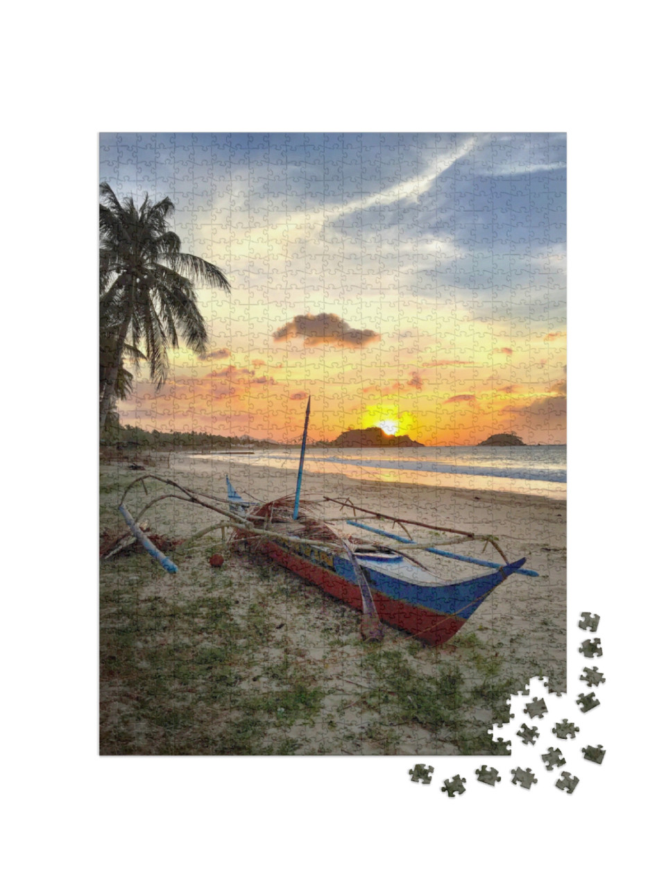 Puzzle 1000 pezzi „Tramonto a Palawan, Filippine“