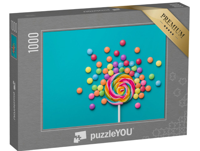 Puzzle 1000 pezzi „Dolci lecca-lecca e Smarties colorati“