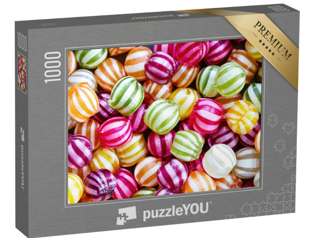 Puzzle 1000 pezzi „Caramelle a righe di diversi colori“
