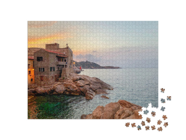 Puzzle 1000 pezzi „Isola del Giglio panorama tramonto“