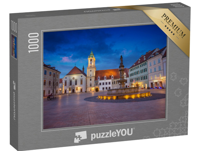 Puzzle 1000 pezzi „La piazza del mercato di Bratislava di sera“