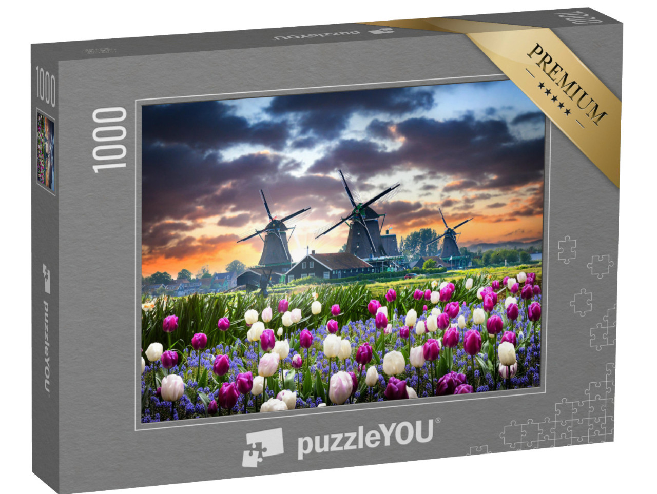 Puzzle 1000 pezzi „Mulini a vento olandesi a Zaanse Schans“