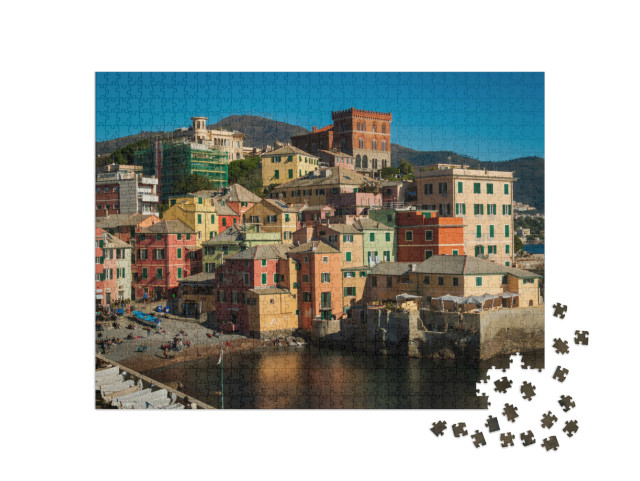 Puzzle 1000 pezzi „L'antico borgo di pescatori di Boccadasse, vicino alla città di Genova.“