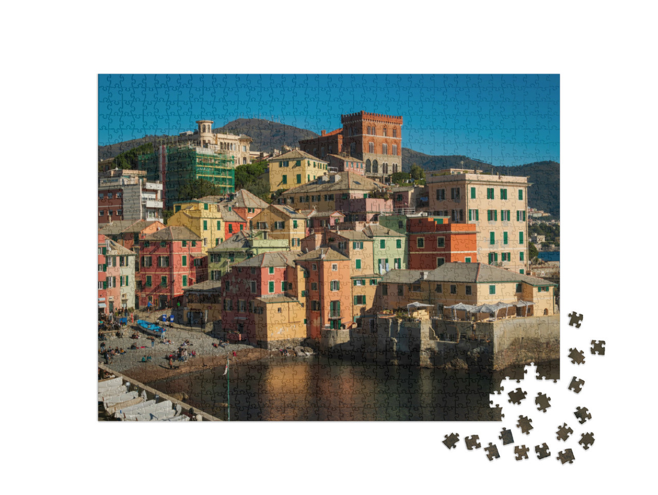 Puzzle 1000 pezzi „L'antico borgo di pescatori di Boccadasse, vicino alla città di Genova.“
