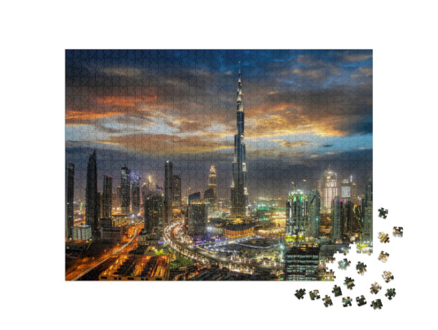 Puzzle 1000 pezzi „Dubai Business Bay di notte“