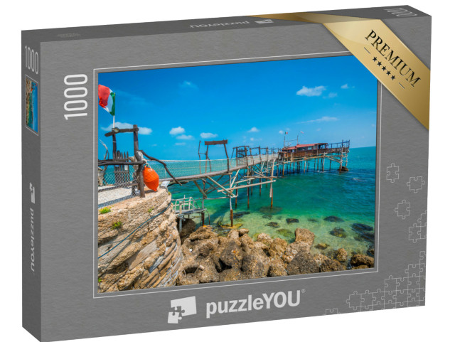 Puzzle 1000 pezzi „Costa dei Trabocchi, provincia di Chieti, Abruzzo, Italia centrale.“