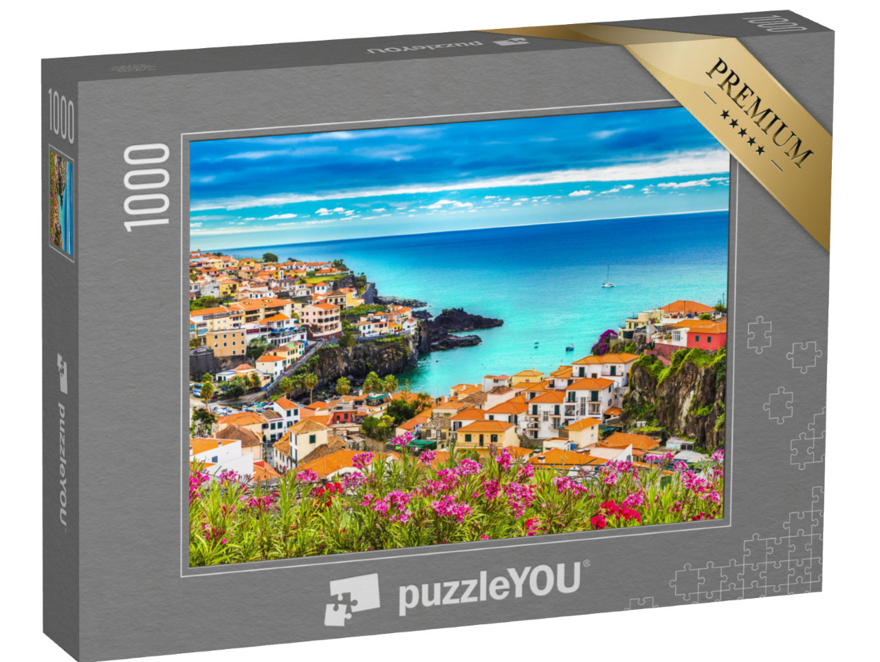 Puzzle 1000 pezzi „Vista panoramica su Camara de Lobos, Isola di Madeira, Portogallo“