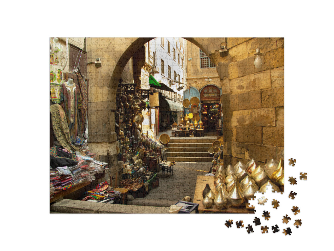 Puzzle 1000 pezzi „Souk del Cairo, mercato in Egitto“