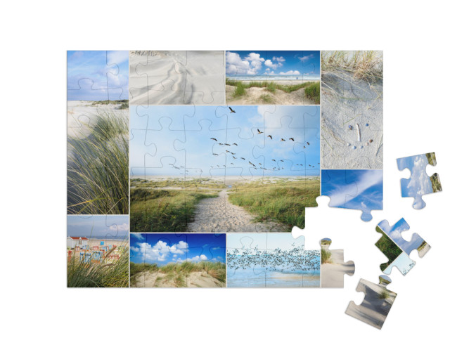 Puzzle 48 pezzi „Collage di impressioni da Langeoog, Germania“
