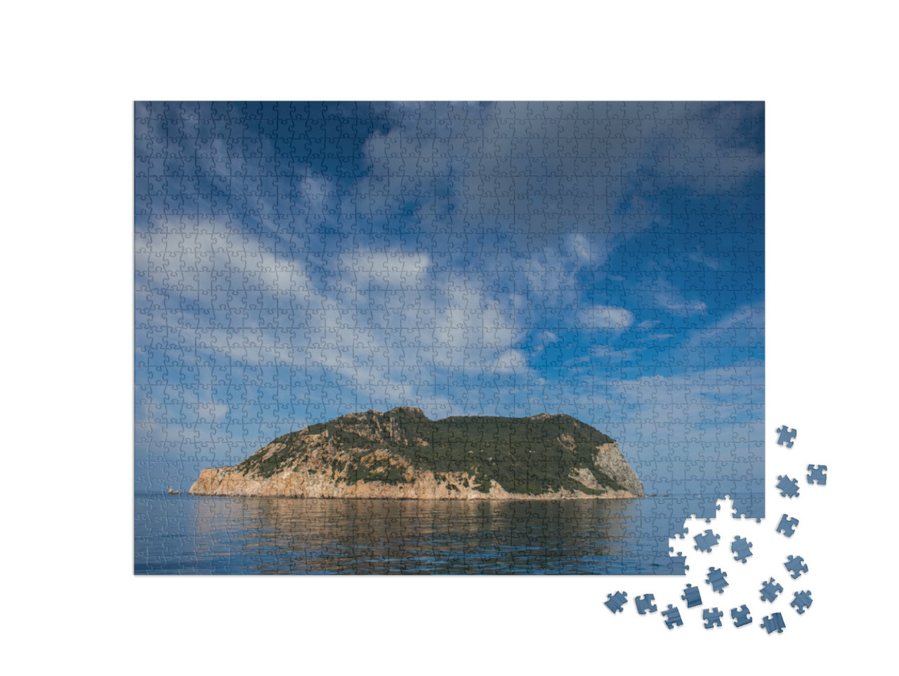 Puzzle 1000 pezzi „Zannone è un'isola del Mar Tirreno, al largo della costa occidentale dell'Italia.“