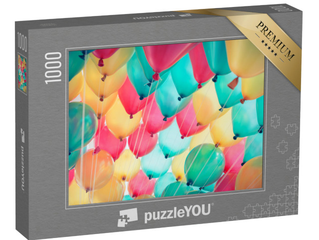 Puzzle 1000 pezzi „Palloncini colorati si alzano in cielo“