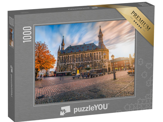 Puzzle 1000 pezzi „Il municipio di Aquisgrana in autunno, Germania“