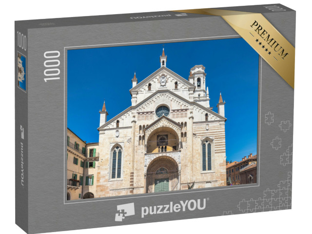Puzzle 1000 pezzi „Cattedrale di Santa Maria Matricolare nel centro storico di Verona, Italia, Europa.“