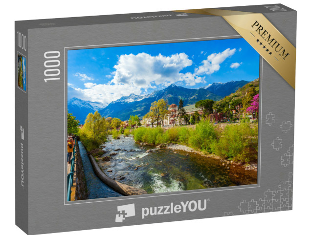 Puzzle 1000 pezzi „Il fiume nel centro di Merano. Merano o Meran è una città“