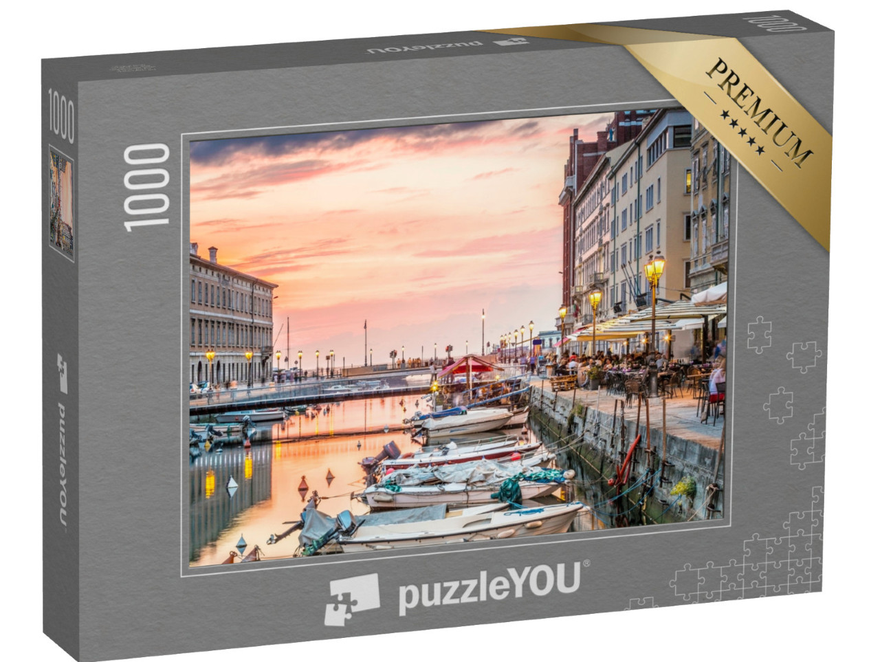 Puzzle 1000 pezzi „Canal grande nel centro di Trieste, Italia, Europa“