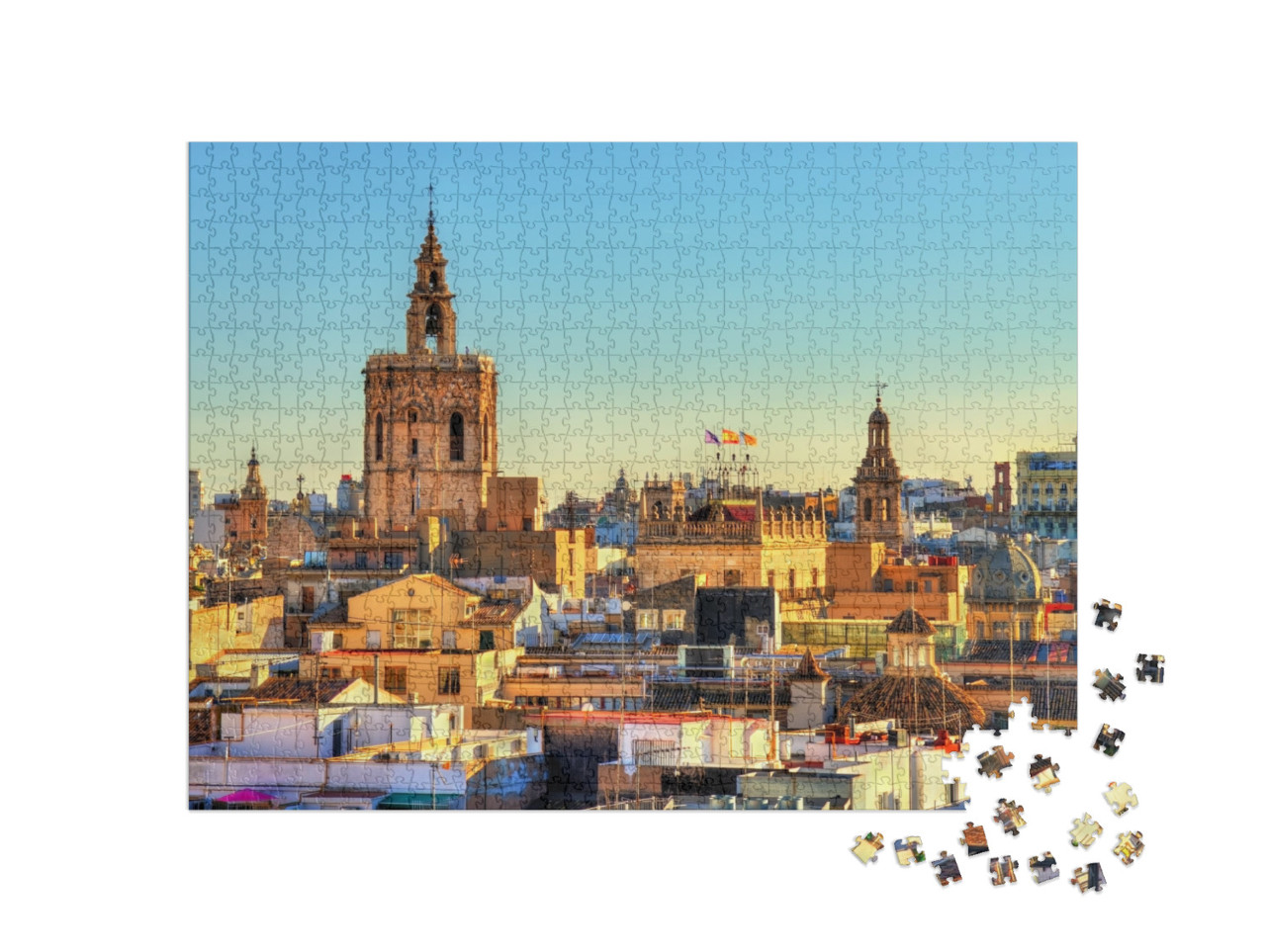 Puzzle 1000 pezzi „Centro storico di Valencia, Spagna“