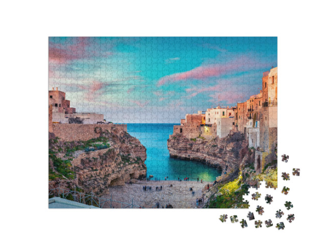 Puzzle 1000 pezzi „Sera a Polignano a Mare, Puglia, Italia“