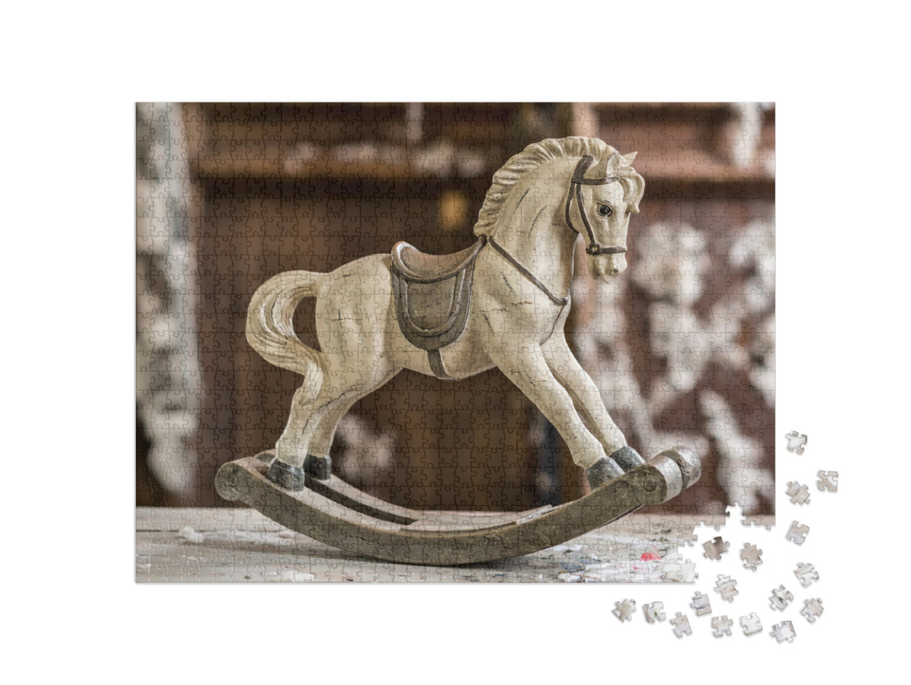 Puzzle 1000 pezzi „Cavallo a dondolo vintage in legno“