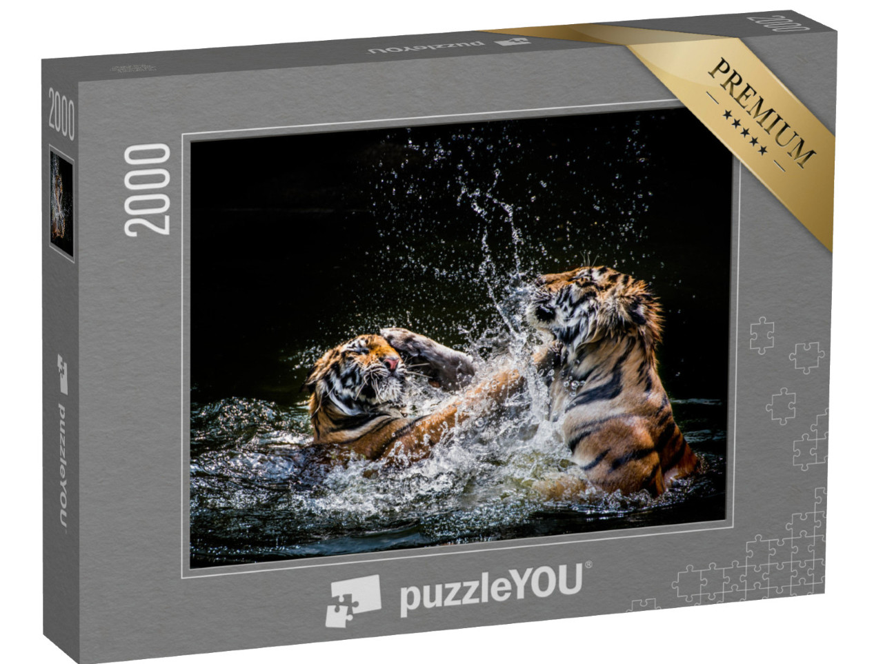 Puzzle 2000 pezzi „Combattere le tigri“