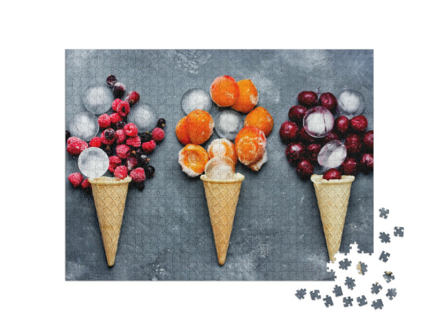 Puzzle 1000 pezzi „Gelato alla ciliegia, gelato ai frutti di bosco, gelato all'albicocca“