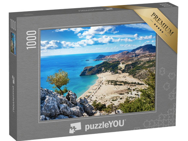 Puzzle 1000 pezzi „Spiaggia di sabbia dorata: Tsambika, Rodi, Grecia“