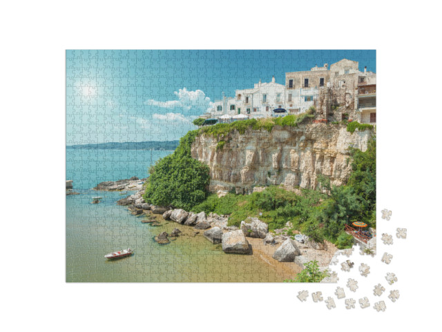 Puzzle 1000 pezzi „Vecchia città di Vieste in Puglia, Italia“
