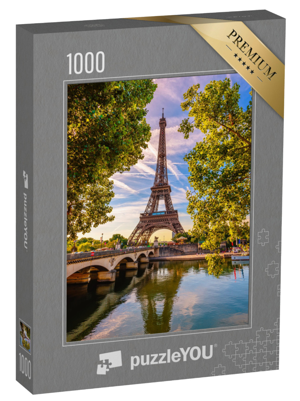 Puzzle 1000 pezzi „Torre Eiffel e Senna, simbolo di Parigi, Francia“