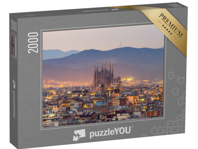 Puzzle 2000 pezzi „Barcellona e la Sagrada Familia al tramonto, Spagna“
