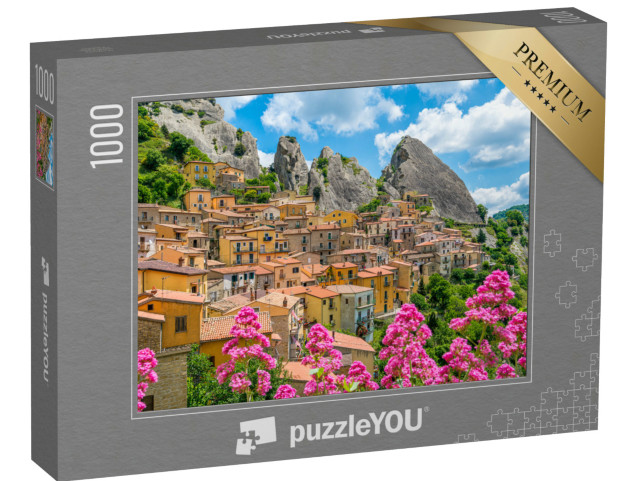 Puzzle 1000 pezzi „Vista panoramica di Castelmezzano, in provincia di Potenza, nella regione Basilicata.“