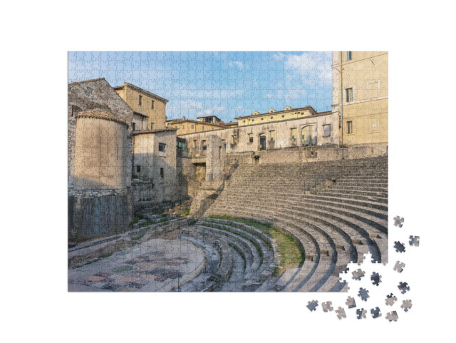 Puzzle 1000 pezzi „vista del Teatro Romano di Spoleto, Italia“
