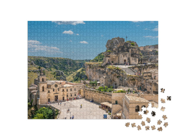 Puzzle 1000 pezzi „Vista di Matera, Puglia, Italia“
