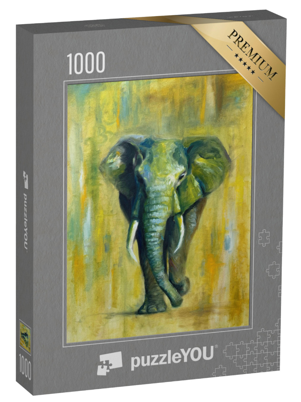 Puzzle 1000 pezzi „Pittura a olio: Un elefante“