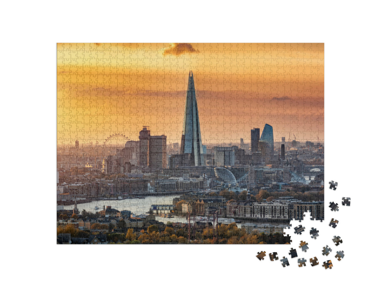 Puzzle 1000 pezzi „Lo skyline di Londra in autunno, Regno Unito“