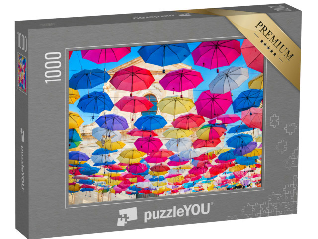 Puzzle 1000 pezzi „Ombrelli appesi a Catania, Italia.“