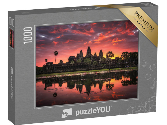 Puzzle 1000 pezzi „Alba su Angkor Wat, città tempio in Cambogia“