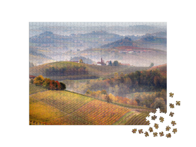 Puzzle 1000 pezzi „Alba su Barolo e nebbia nelle Langhe“