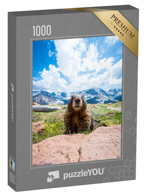 Puzzle 1000 pezzi „Una curiosa marmotta nel Parco Nazionale delle Montagne Rocciose, California“