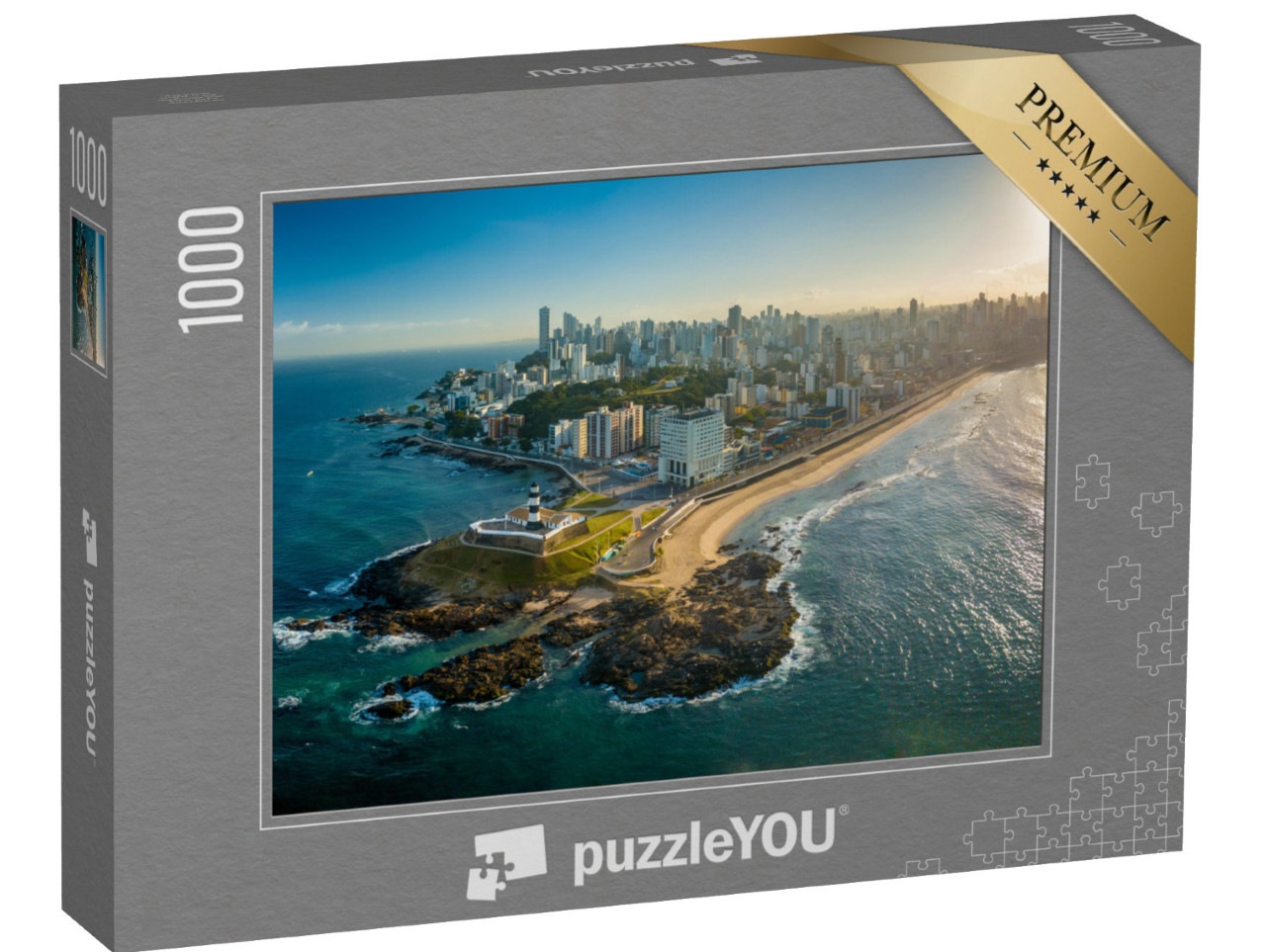 Puzzle 1000 pezzi „Veduta aerea del Farol da Barra, Salvador, Bahia, Brasile“