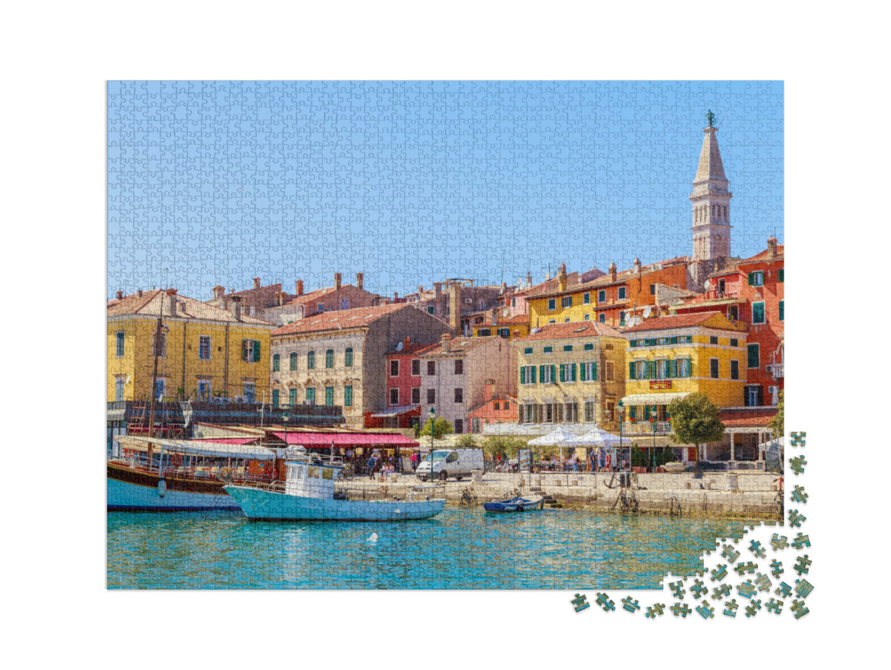 Puzzle 2000 pezzi „La colorata Rovigno con il porto, Istria, Croazia“