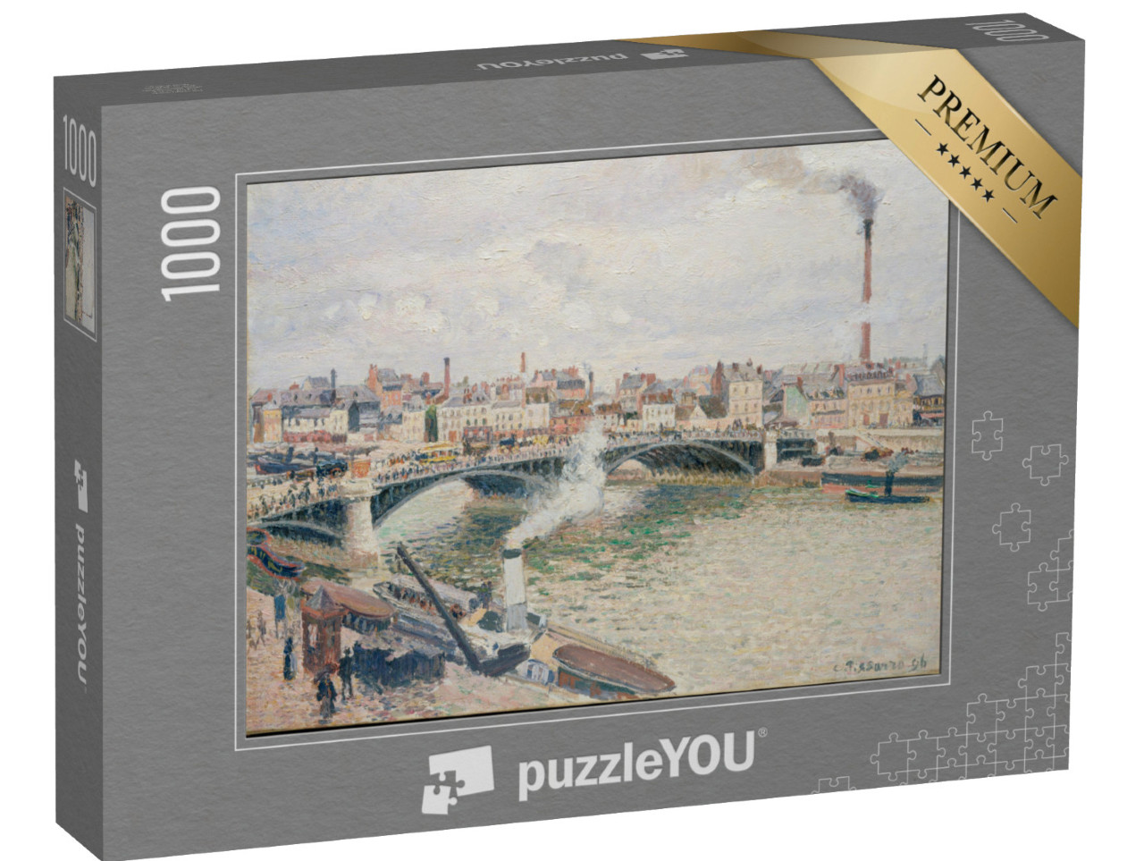 Puzzle 1000 pezzi „Camille Pissarro - Mattino, giornata nuvolosa, Rouen“