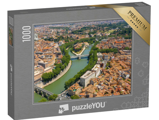 Puzzle 1000 pezzi „Il quartiere di Trastevere e l'Isola Tiberina, l'unica isola fluviale in questa parte del Tevere“