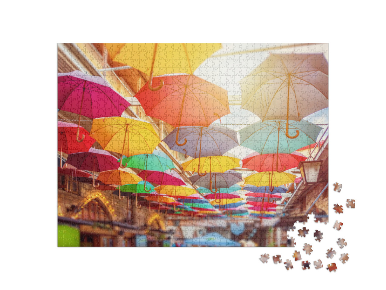 Puzzle 1000 pezzi „Ombrelli sulle strade di Limassol, Cipro“